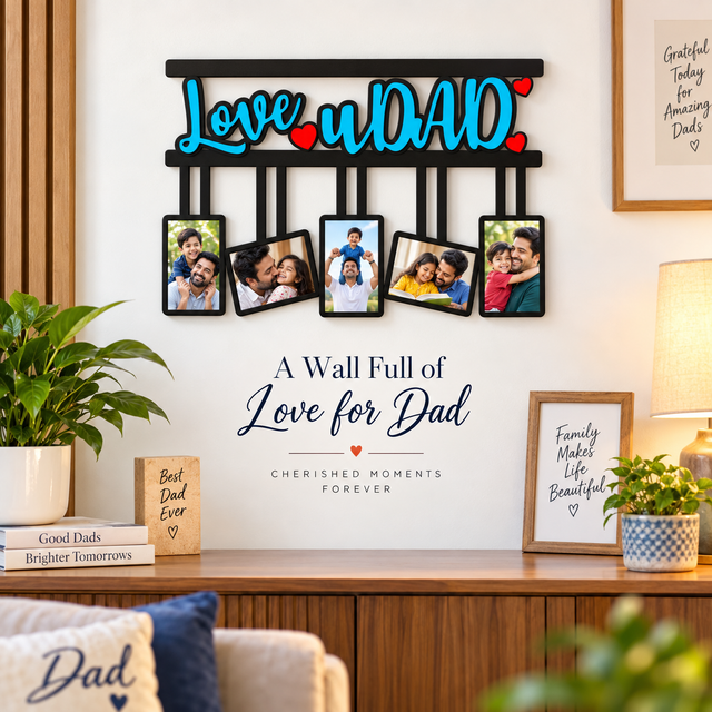 Lovely Dad Wall Hanging With 5 Pictures