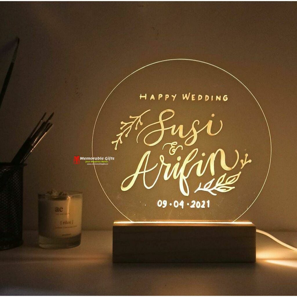 Circular Acrylic Name Lamp