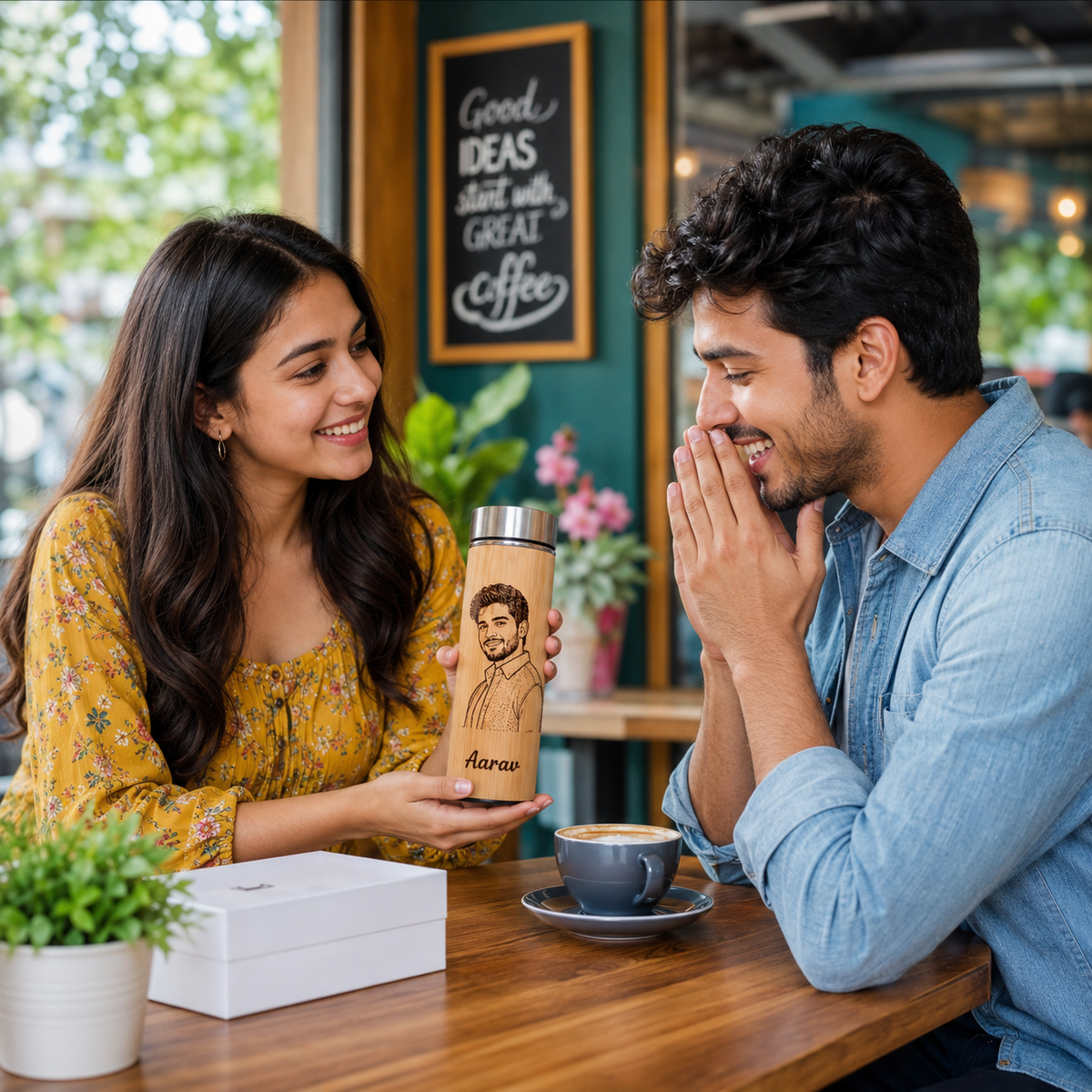 Giftiliya Bamboo Sketch Bottle