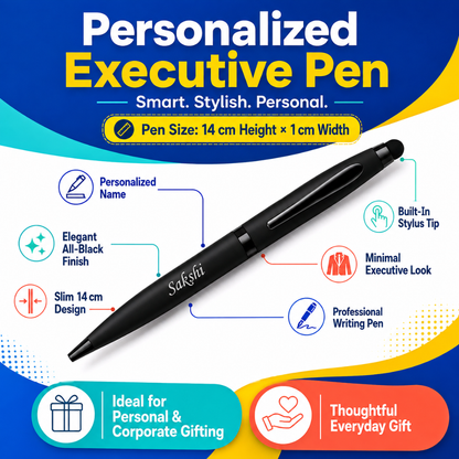 Personalized Black Stylus Pen