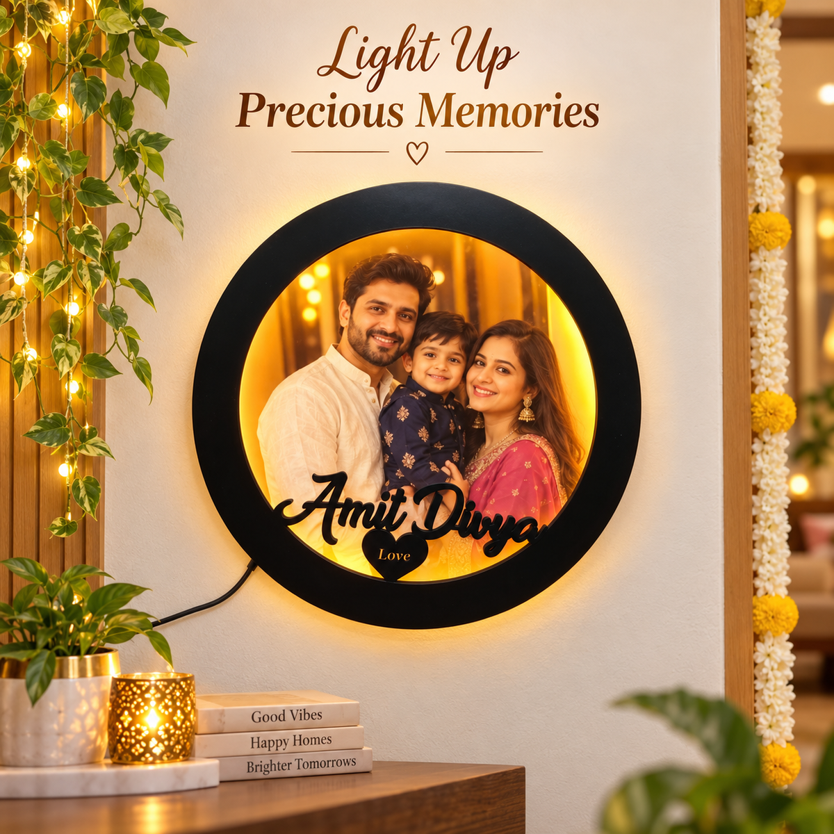 Circular LED Name Plate with Photo