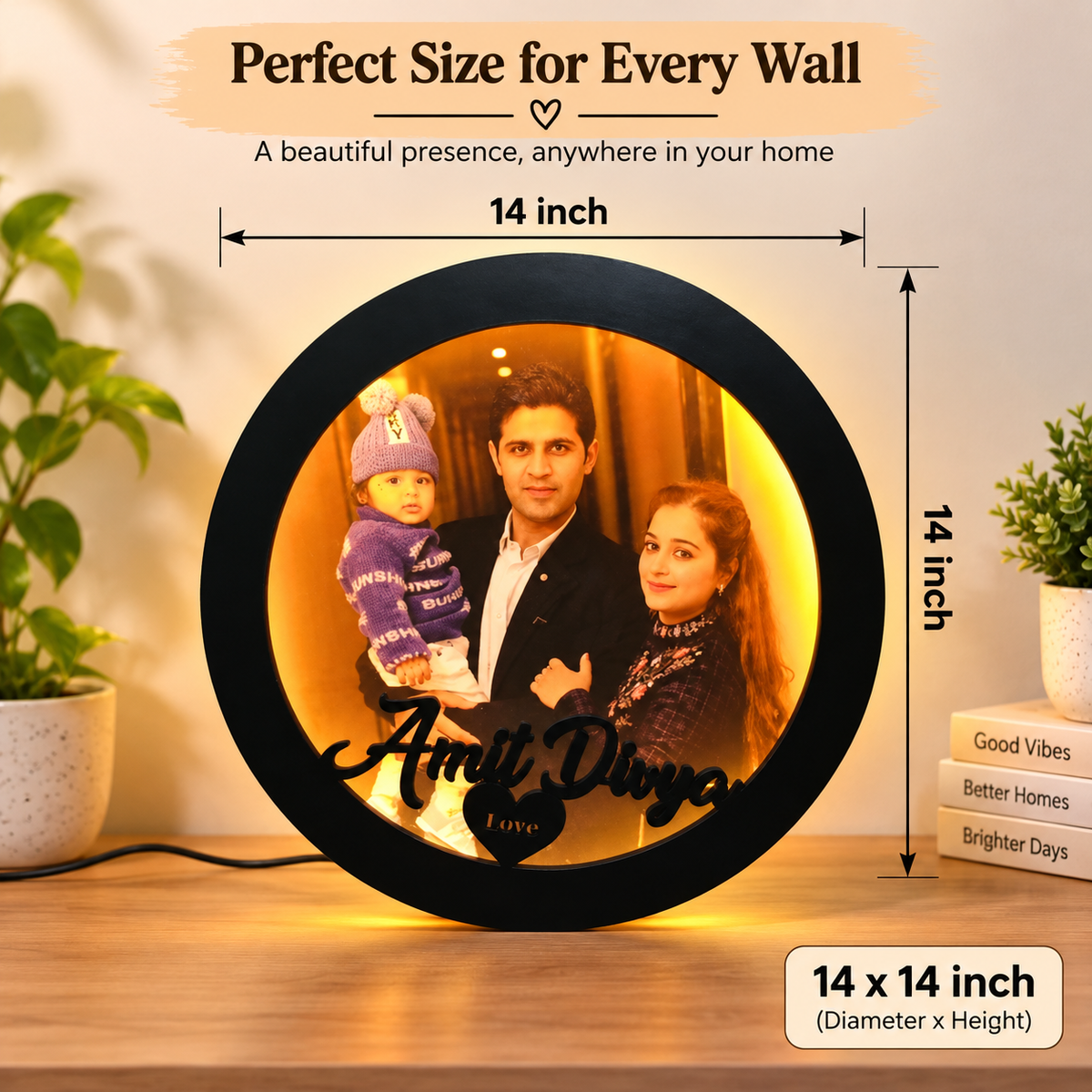 Circular LED Name Plate with Photo