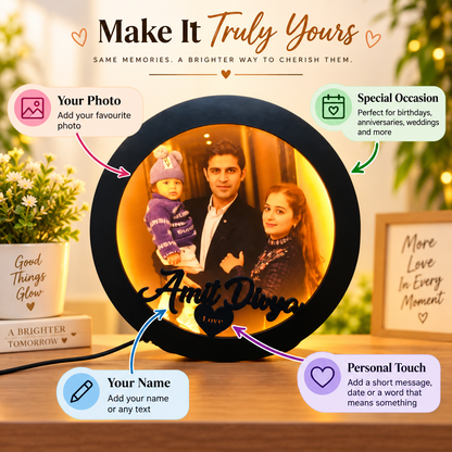 Circular LED Name Plate with Photo