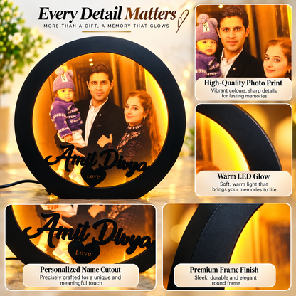 Circular LED Name Plate with Photo