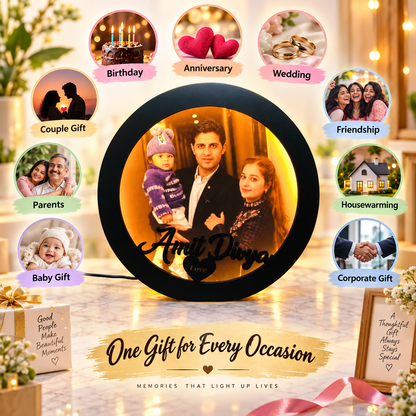 Circular LED Name Plate with Photo