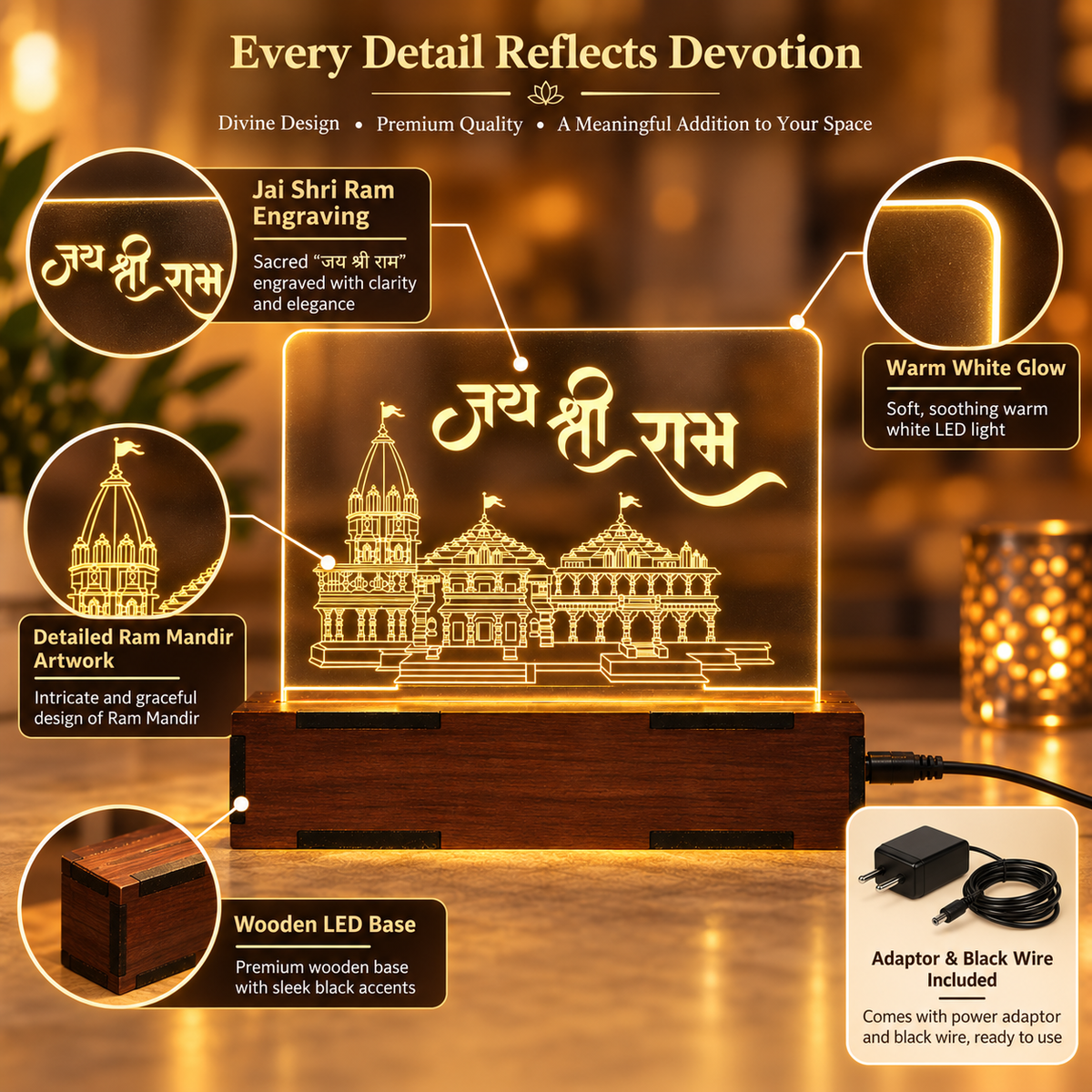 Ram Mandir LED Table Top