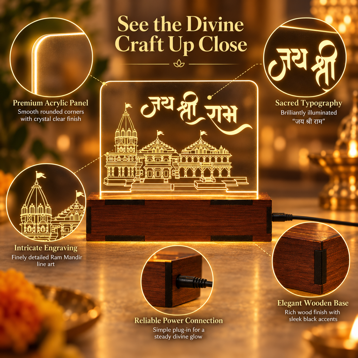 Ram Mandir LED Table Top