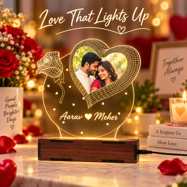 ROSE Heart LED Table Top