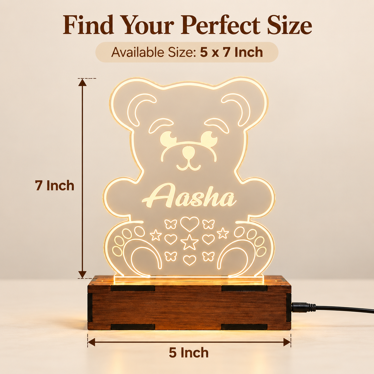 Teddy Acrylic LED Table Top