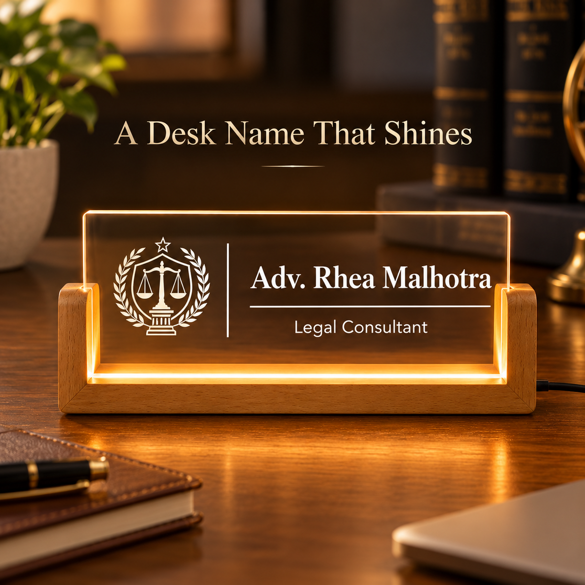 Giftiliya Personalized LED Desk Name Plate
