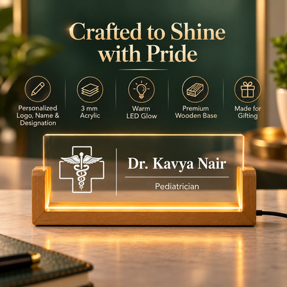 Giftiliya Personalized LED Desk Name Plate