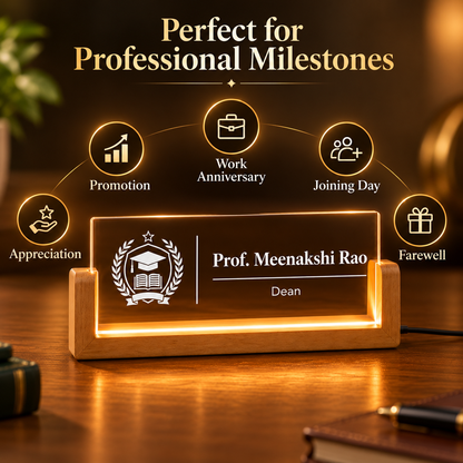 Giftiliya Personalized LED Desk Name Plate