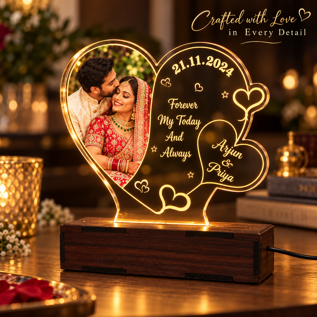 Couple Heart LED Table Top