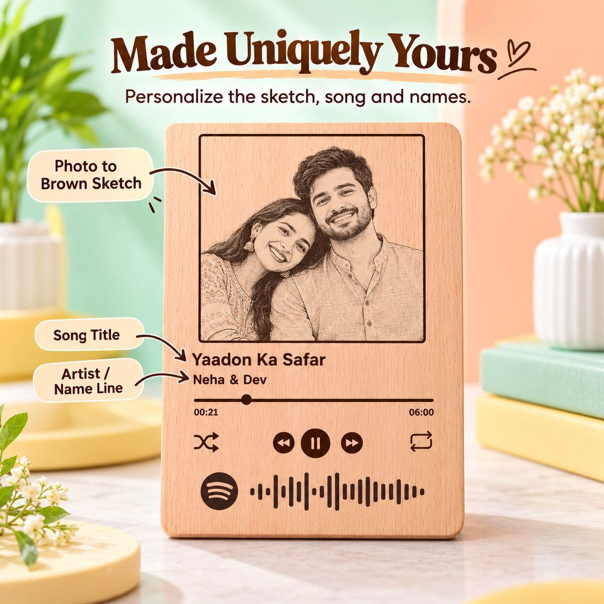 Spotify Wooden Diary