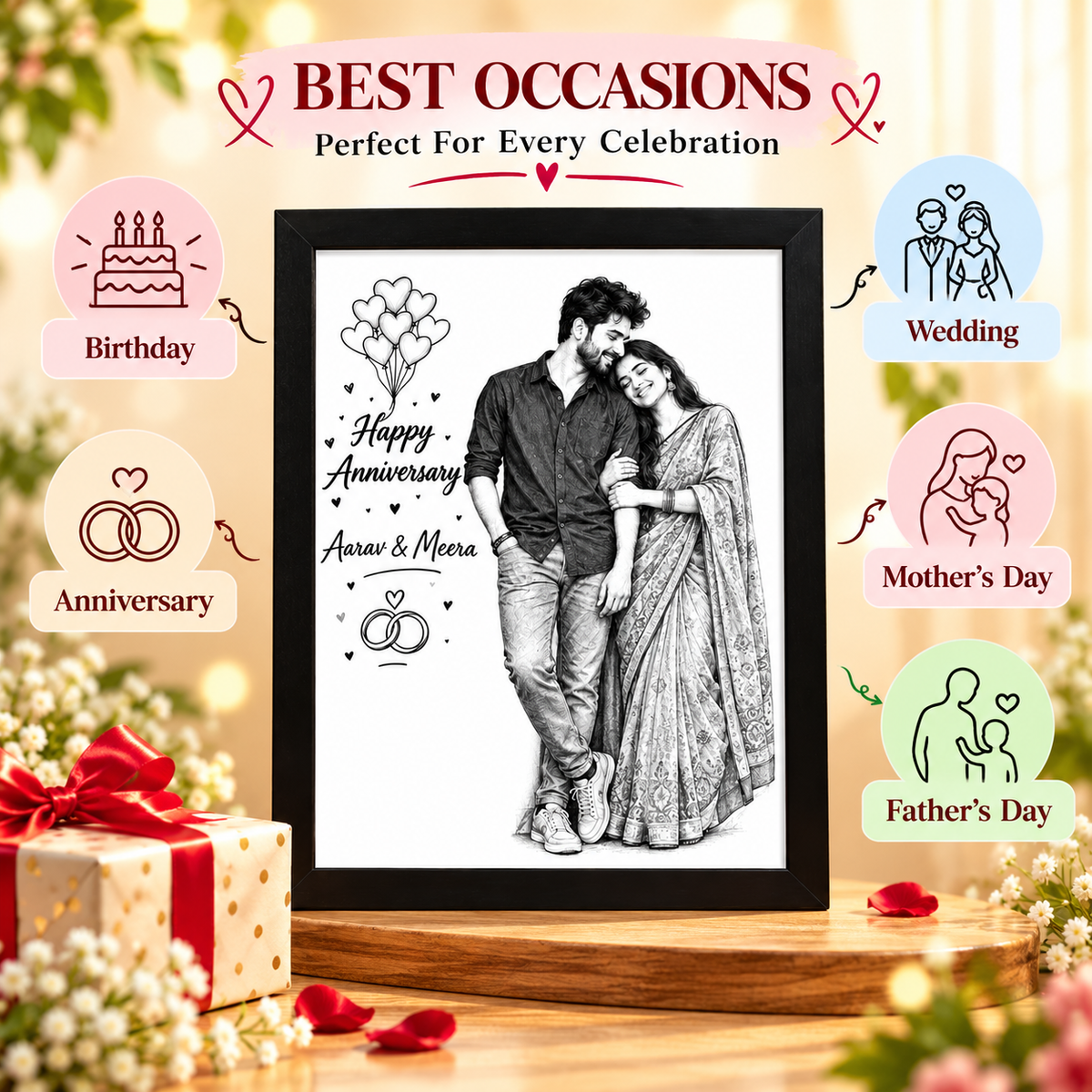 Giftiliya Digital Pencil Sketch (With Frame)