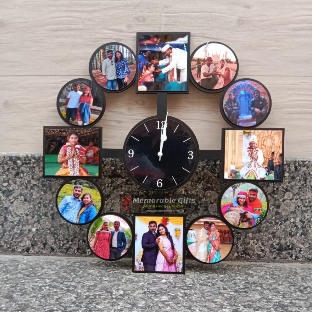 12 Pictures Wall Clock