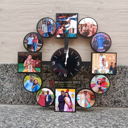 12 Pictures Wall Clock