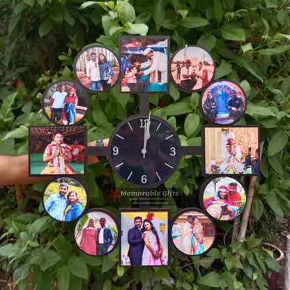 12 Pictures Wall Clock