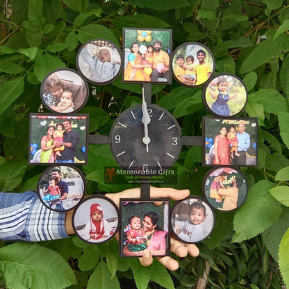12 Pictures Wall Clock