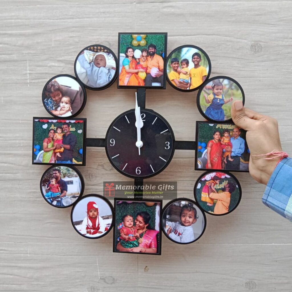 12 Pictures Wall Clock