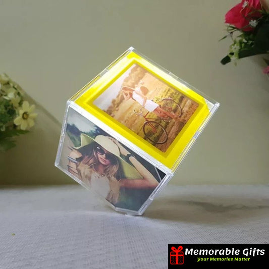 Personalised Rotating Cube With Led