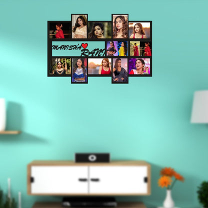 Customised wooden frame with 12 pictures (Size 12*18 inches)