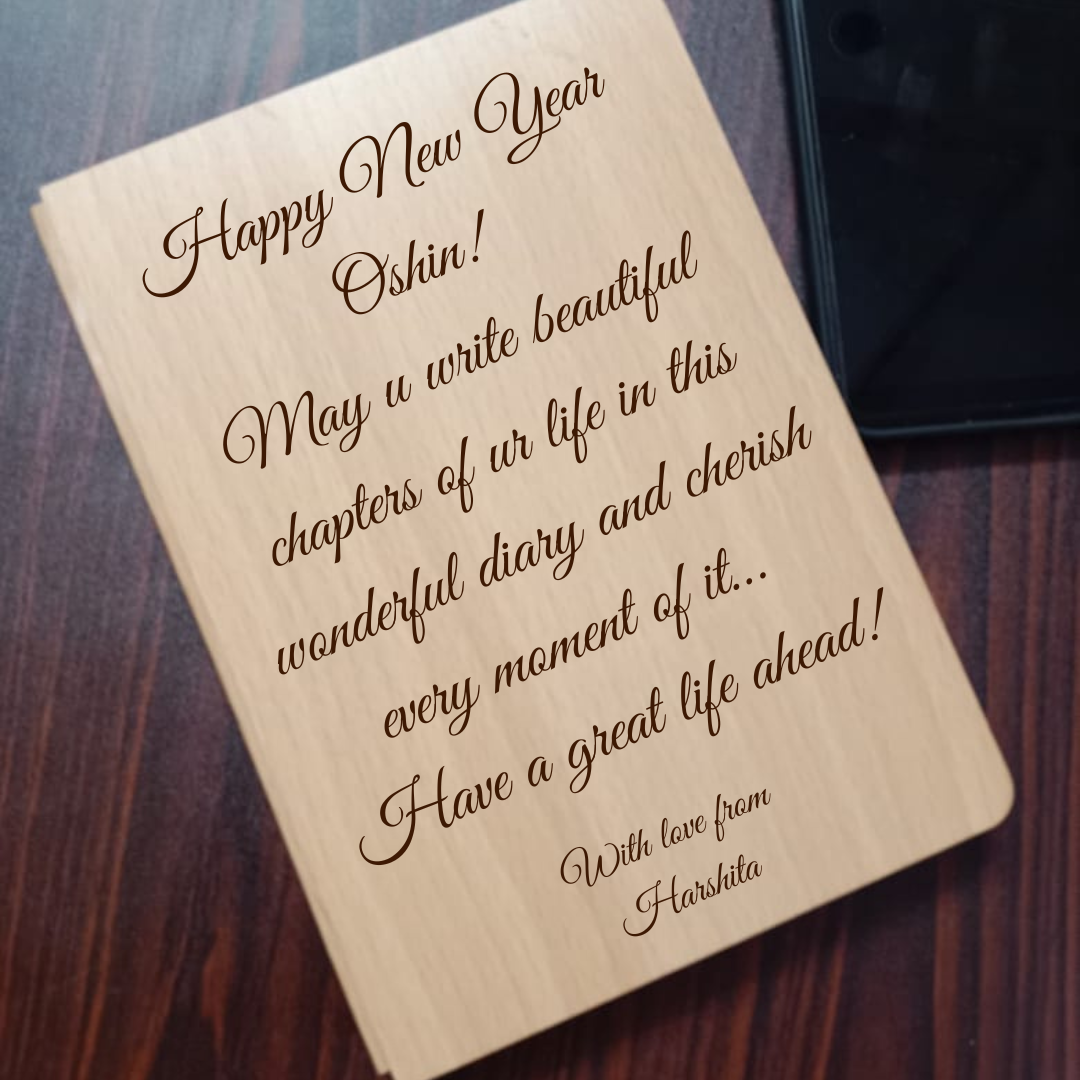 New Year Wooden Diary