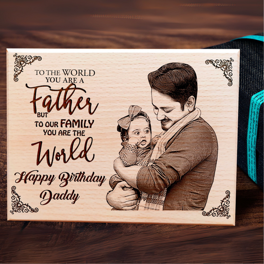 Father's Wooden Portrait 5*7 Inches
