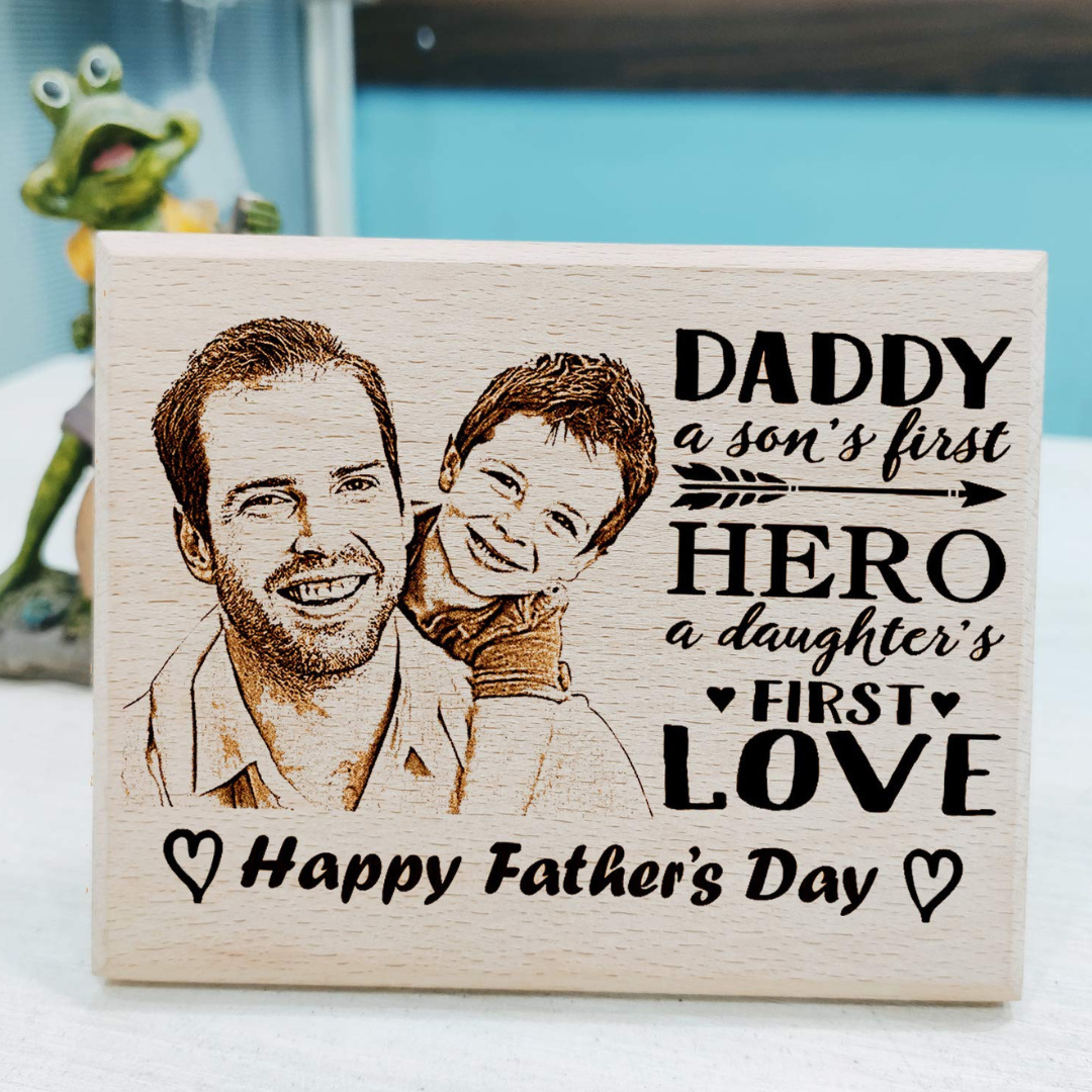Father's Wooden Portrait 5*7 Inches