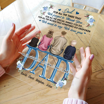 DAD Acrylic Photo Plank with Message