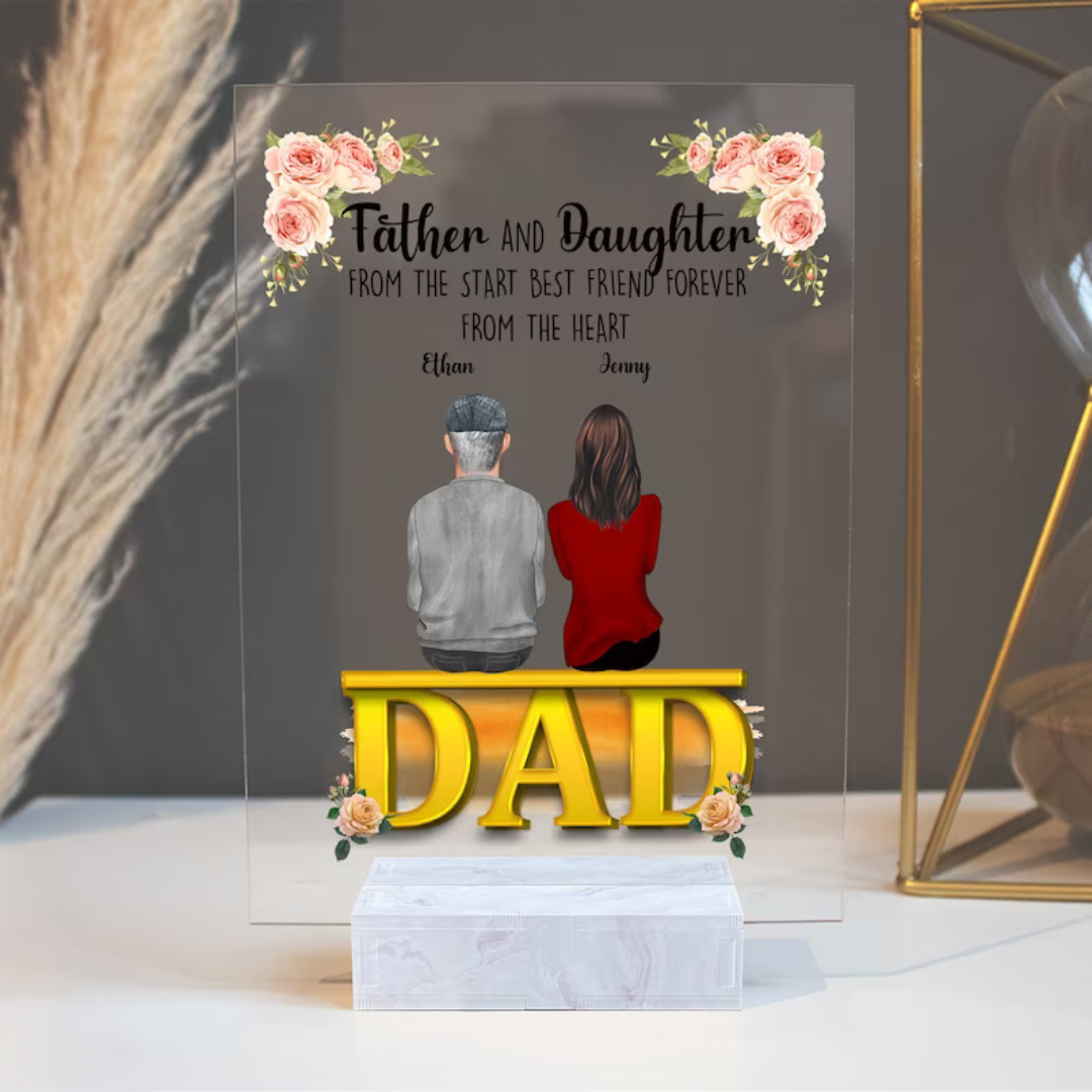 DAD Acrylic Photo Plank with Message