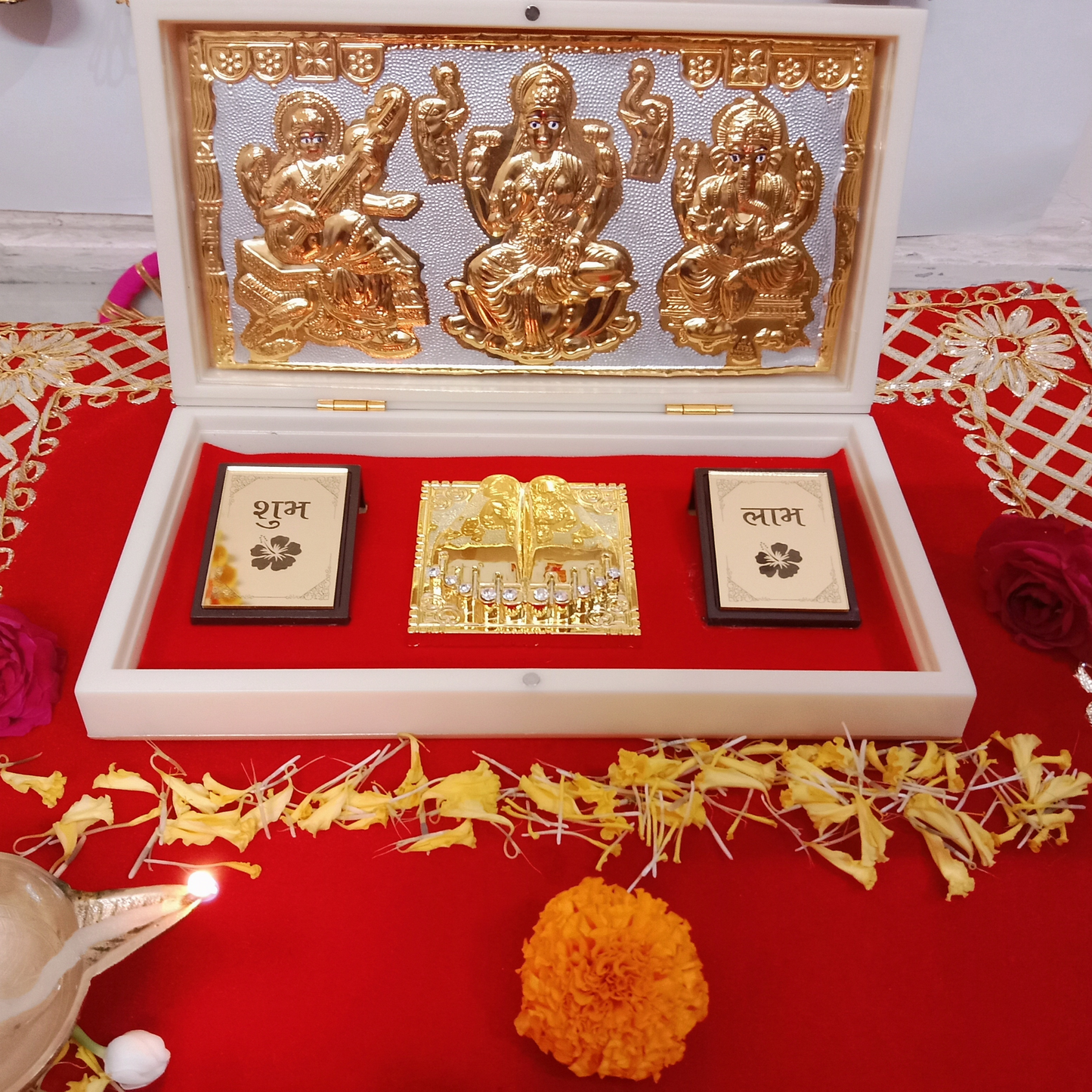 Laxmi Ganesh Saraswati Mini Pooja Box