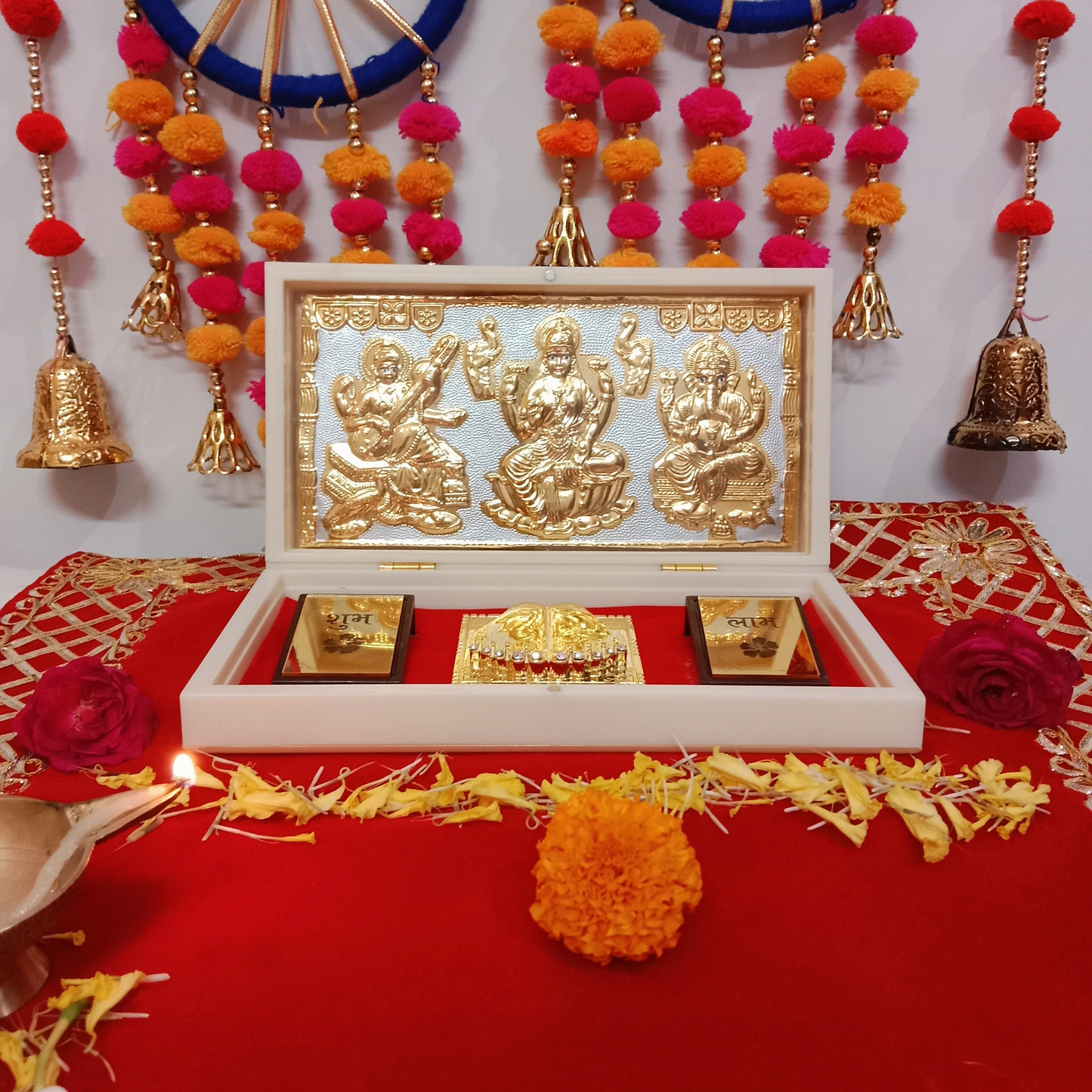 Laxmi Ganesh Saraswati Mini Pooja Box