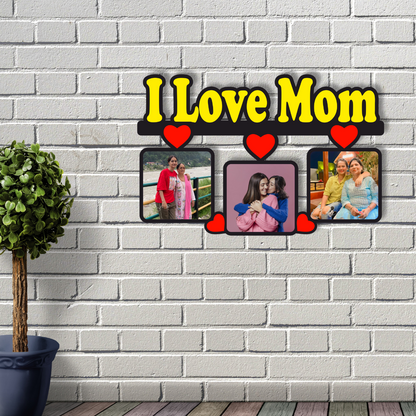 MOM Wall Hanging with 3 Pictures