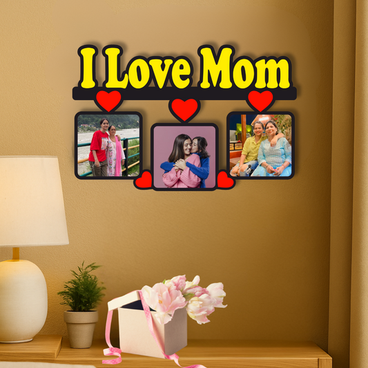 MOM Wall Hanging with 3 Pictures