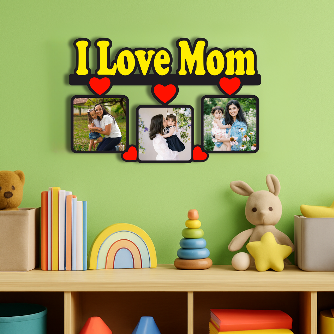 MOM Wall Hanging with 3 Pictures