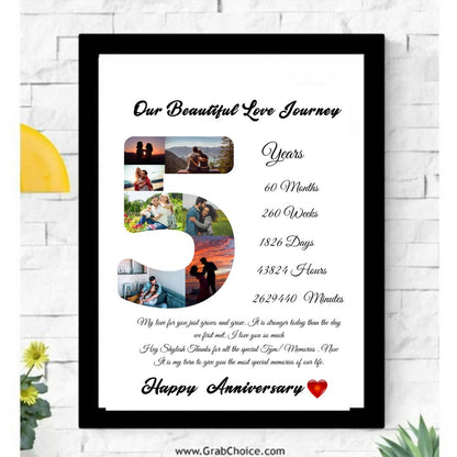 Giftiliya Anniversary Date Frame