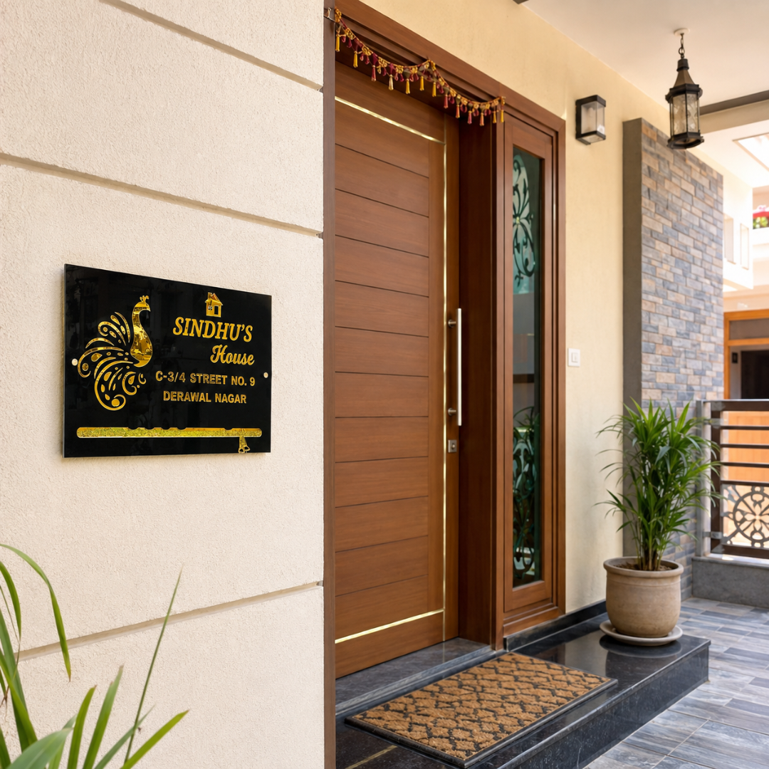 Name plate(Black + golden acrylic)