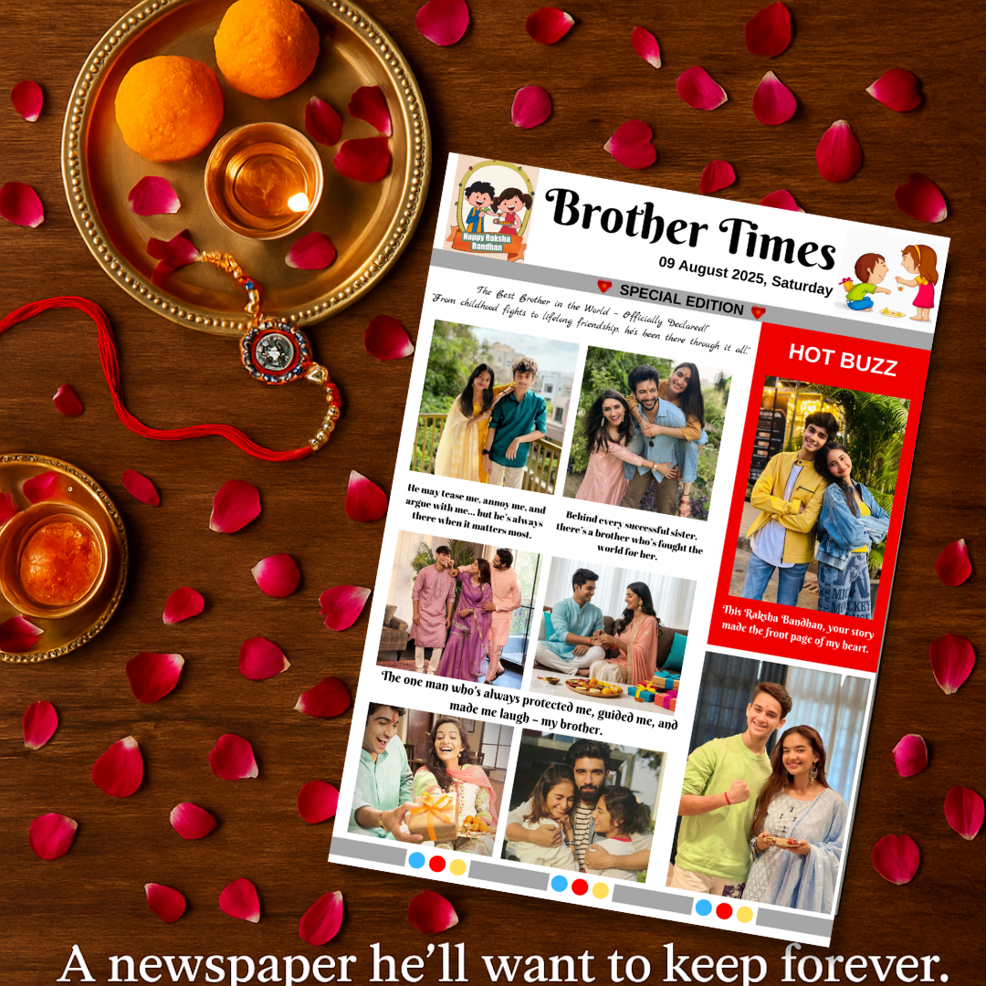 Personalised Newspaper For Rakshabandhan ( Laminated ) Rakhi