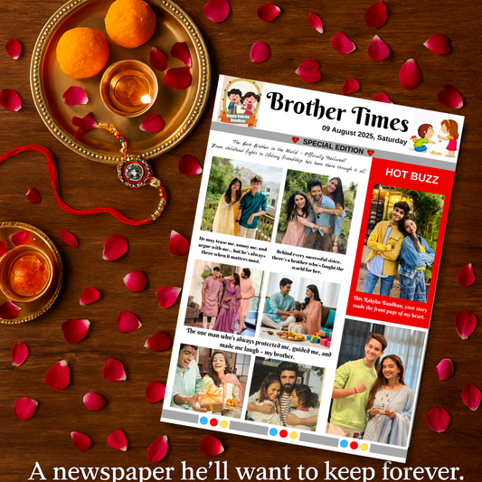 Personalised Newspaper For Rakshabandhan ( Laminated ) Rakhi