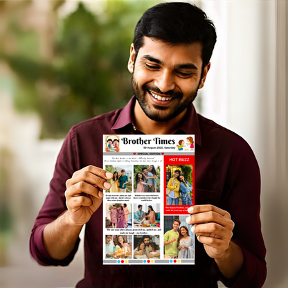 Personalised Newspaper For Rakshabandhan ( Laminated ) Rakhi