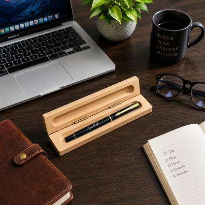 Pen with wooden Box
