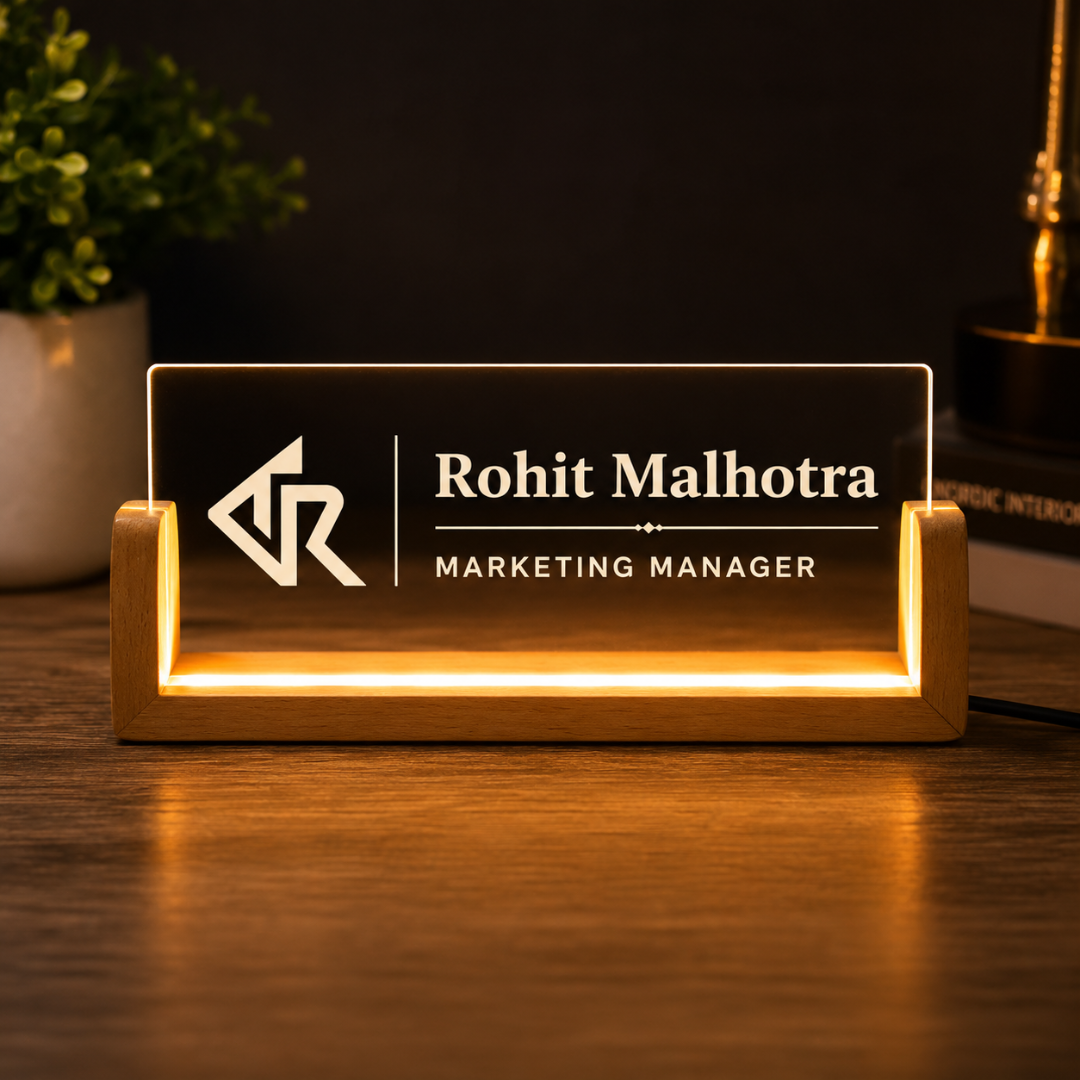 Giftiliya Personalized LED Desk Name Plate
