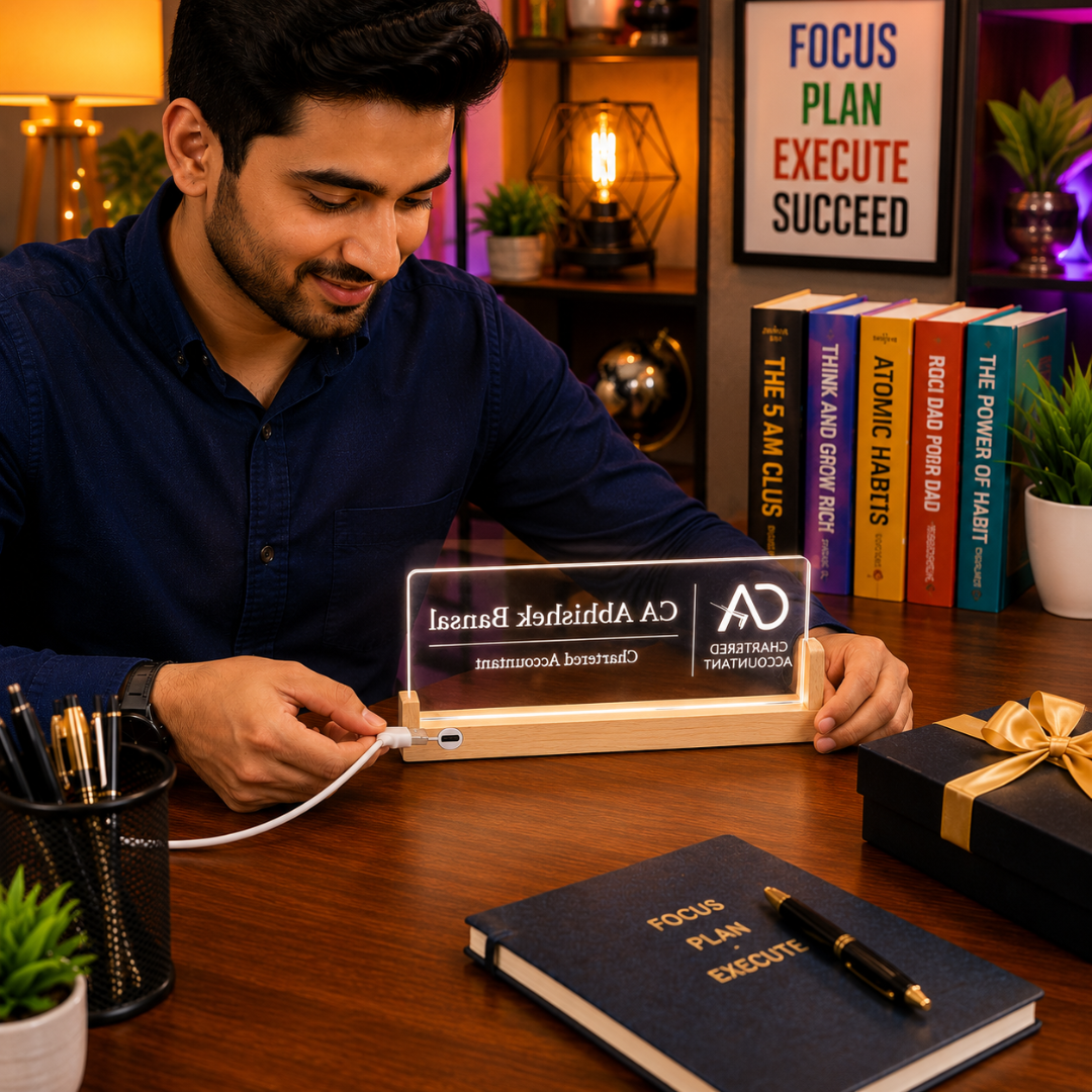 Giftiliya Personalized LED Desk Name Plate