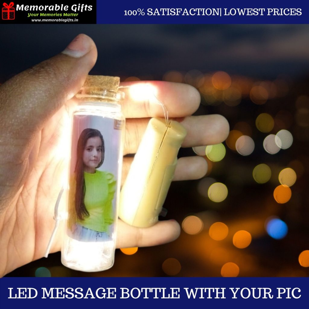 LED Message Bottle With Your Pic