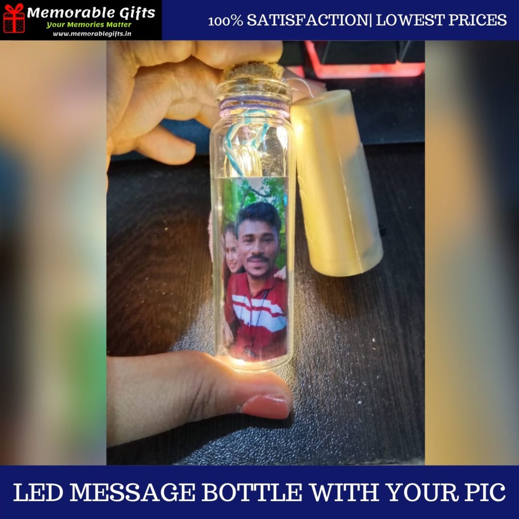 LED Message Bottle With Your Pic