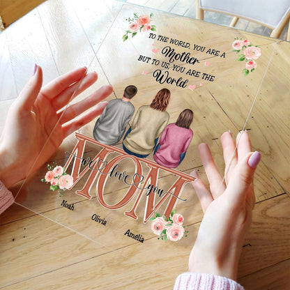 Mom Acrylic Photo Plank with Message