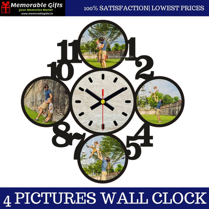 4 Pictures Wall Clock