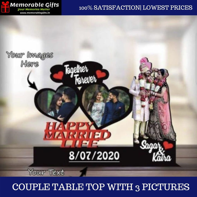 Couple Table Top With 3 Pictures