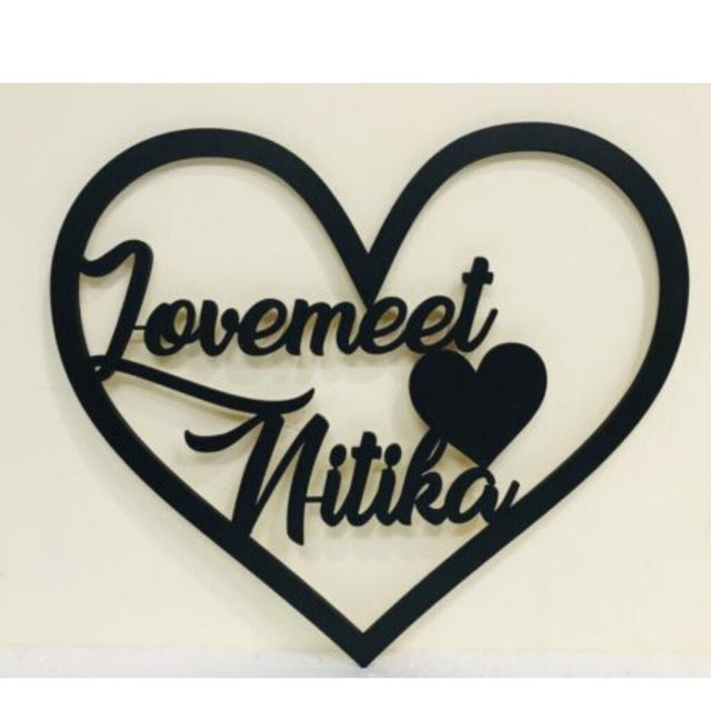 Heart wooden name plate (12*12inch)